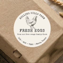 Adesivo para Cartão de Ovos de Galinha da Fazenda