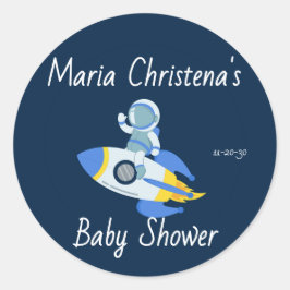Adesivo para Chá de Bebê do Astronauta com Foguete