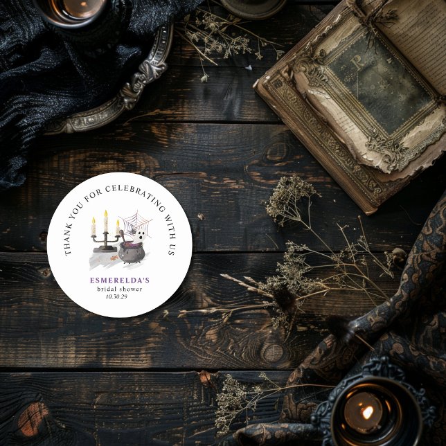 Adesivo para Chá de Bebê do Fantasminha do Hallowe (A LITTLE BOO IS ALMOST DUE BABY SHOWER THANK YOU STICKER )