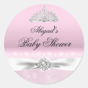 Adesivo para Chá de Bebê Pink & White Princess Tia