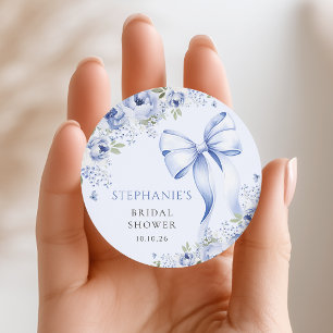 Adesivo para Chá de Noiva Blue Bow Floral
