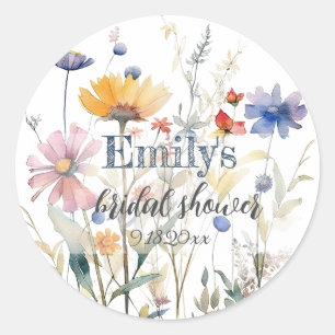 Adesivo para Chá de Noiva de Flores Silvestres de 