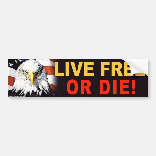 adesivo para-choques anti-Obama "Live Free or Die" (Frente)
