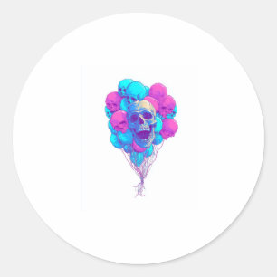 Adesivo Para cima e para baixo � crânio flutuante engraçad