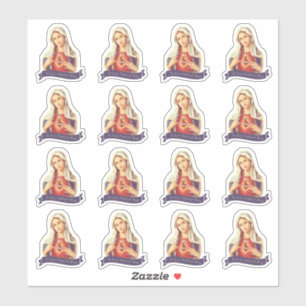 Adesivo Para Jesus Através de Mary Corte de Vinil Católico