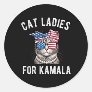 Adesivo Para Kamala Harris Cat Ladies Usa 2024 Womens