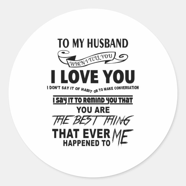 Adesivo Para meu marido, eu te amo (Frente)