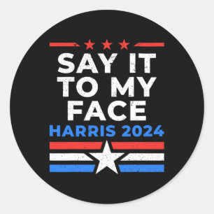 Adesivo Para Minha Cara Senhora Gato Votando Harris Walz