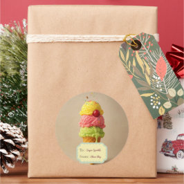 adesivo para presentes do Sorvete no weet - com ró