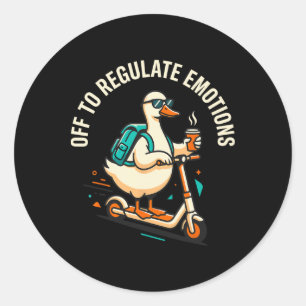 Adesivo Para Regular Emoções Patinete Ganso Engraçado Ment