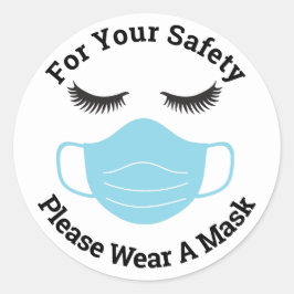 Adesivo Para sua segurança, Vista uma máscara e as luzes