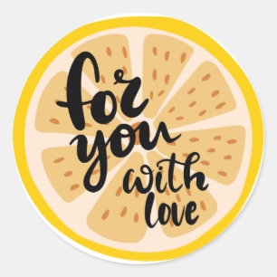 Adesivo Para Você Com Amor Gráfico de Fatia de Limão