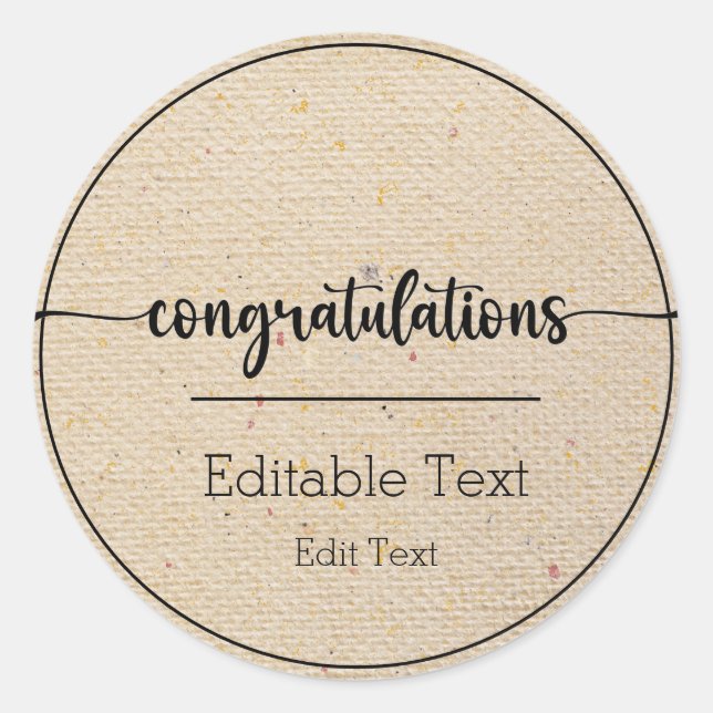 Adesivo Parabéns (Frente)