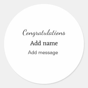 Adesivo Parabéns adicionam nome mensagem simples formando