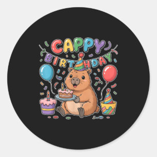 Adesivo Parabéns Capivara Amantes Menina Menino Feliz Aniv