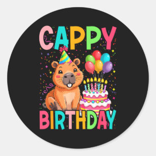 Adesivo Parabéns Cappy Amantes de Capivara Menina Menino F