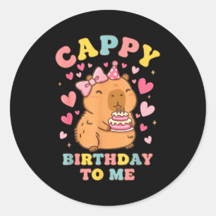 Adesivo Parabéns cappy para divertido capivara aniversário