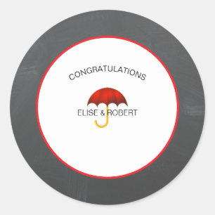 Adesivo Parabéns chá de fraldas vermelho e preto