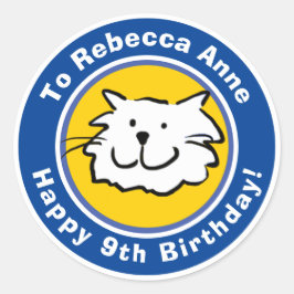 Adesivo Parabéns com nome e idade 9