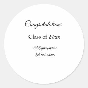 Adesivo Parabéns de graduação simples, adicionar classes m