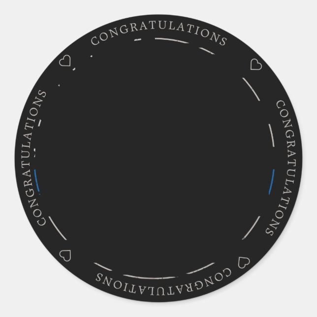 Adesivo Parabéns de Polícia de linha azul fina (Frente)