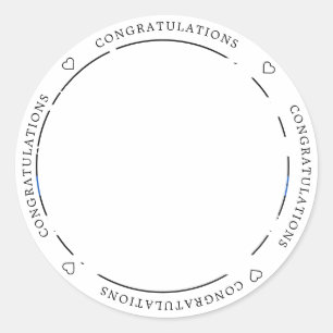 Adesivo Parabéns de Polícia de linha azul fina