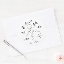 Adesivo Parabéns do Balão Moderno do Porodle Personalizado