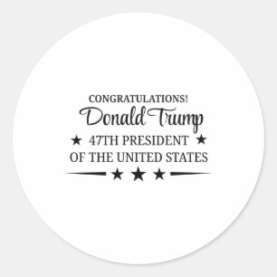 Adesivo Parabéns Donald Trump Black and White 47th