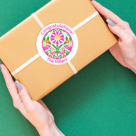 Adesivo Parabéns Florais – Personalizado e Divertido!