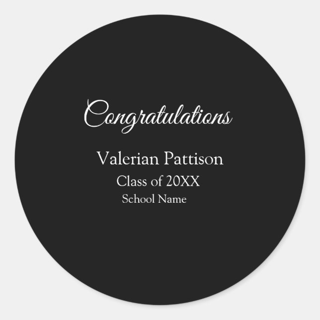 Adesivo Parabéns formando adicionar nome da escola simples (Frente)