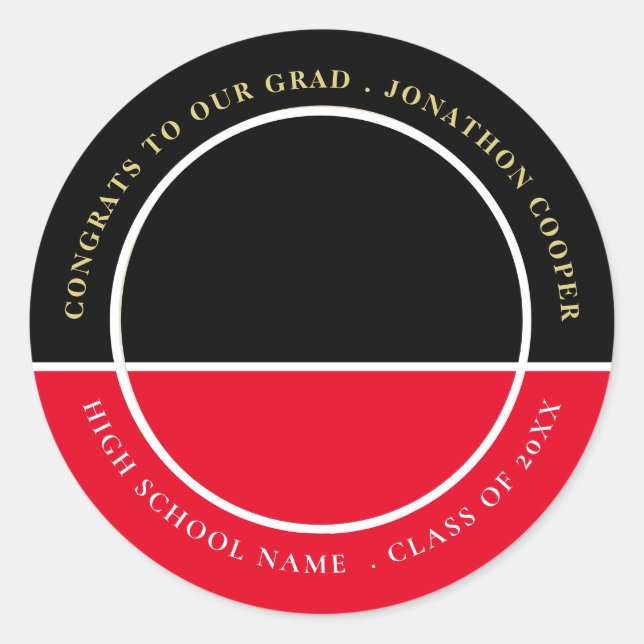 Adesivo Parabéns Formando Graduação em Vermelho Negro no A (Frente)