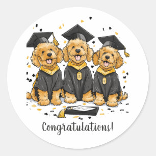 Adesivo Parabéns Graduação Cães de Goldendoodle