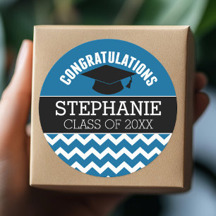 Adesivo Parabéns Graduado - Formatura Preto Azul