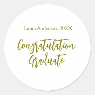 Adesivo Parabéns graduado nome dourado turma 20XX si