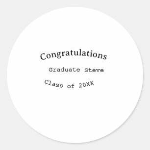 Adesivo Parabéns graduado nome turma de 20XX tipo w