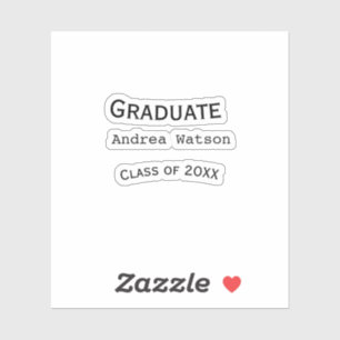 Adesivo Parabéns graduado nome turma de 20XX tipo w