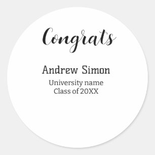 Adesivo Parabéns graduado nome universidade turma 20XX