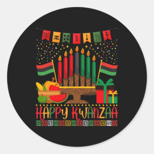 Adesivo Parabéns Kwanzaa Kinara Candle 7 Princípios Homens