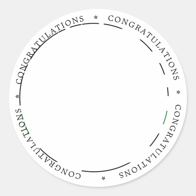 Adesivo Parabéns militares da linha verde fina  (Frente)