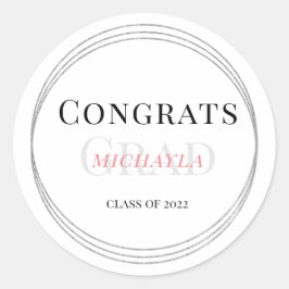 Adesivo Parabéns minimalistas Formando Classe de Graduação