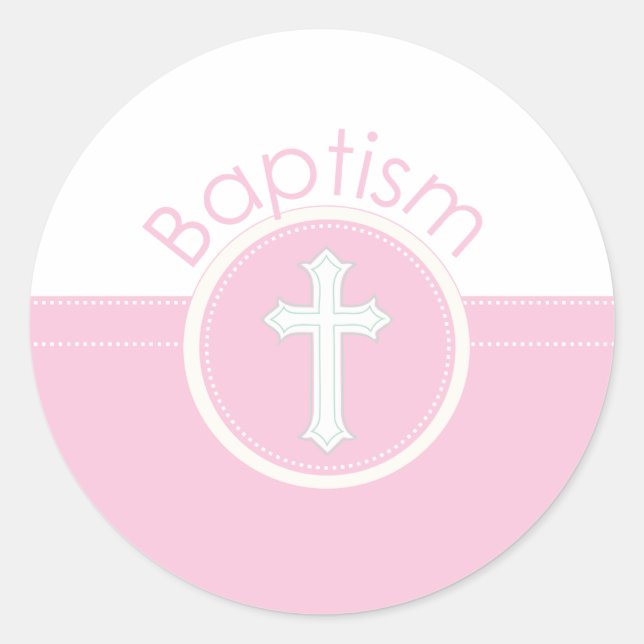 Adesivo Parabéns pelo Batismo da Netas Rosa Criança o (Frente)