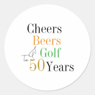 Adesivo Parabéns pelos 50 Anos Cerveja Golfe Festa