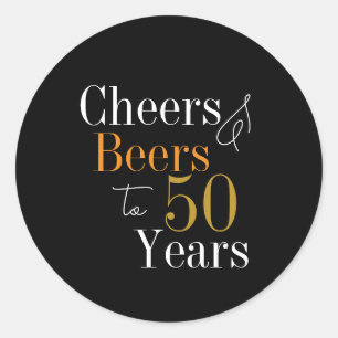 Adesivo Parabéns pelos 50 Anos Cervejas da Festa Ouro Pret