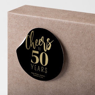 Adesivo Parabéns pelos 50 anos dourado preto