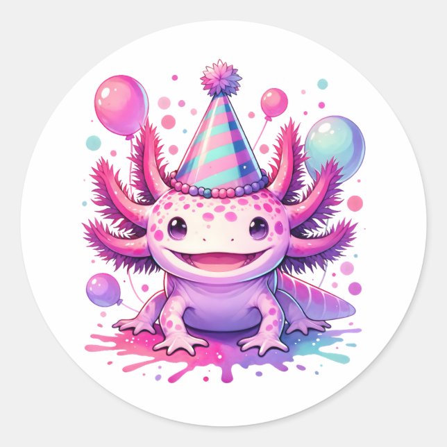 Adesivo Parabéns personalizados Axolotl (Frente)