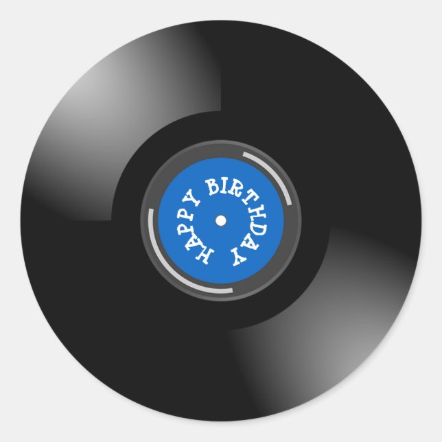 Adesivo Parabéns Retro Vinil Album Gravador (Frente)