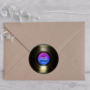 Adesivo Parabéns, Retro Vinil Record