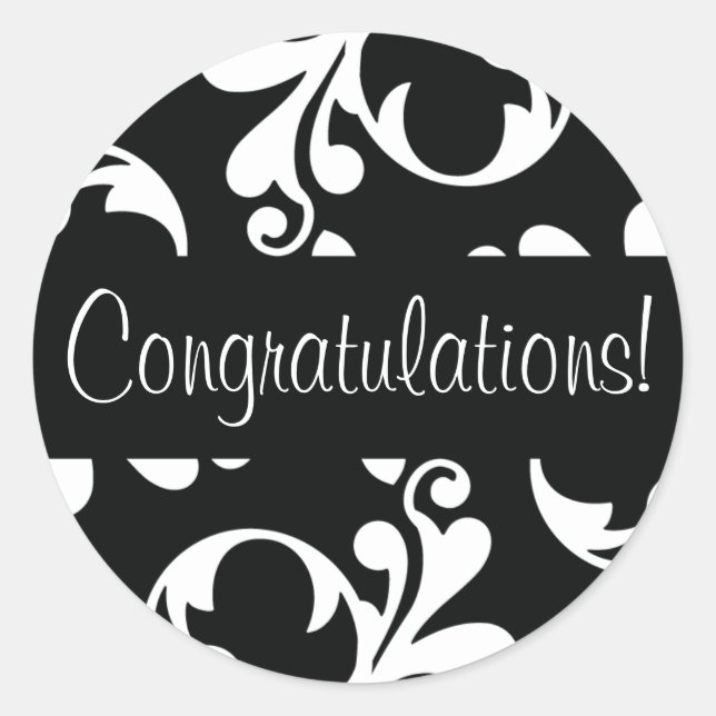 Adesivo Parabéns Selo de Envelope Flourado Folha (Frente)