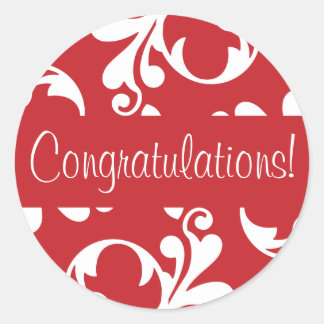 Adesivo Parabéns Selo de Envelope Flourado Folha