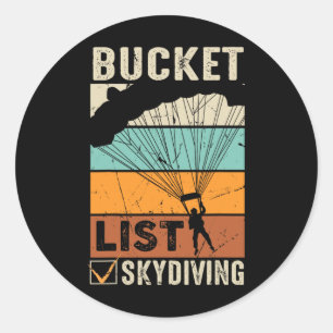 Adesivo Parachute Jump Skydiver Instrutor Listas de Baldes